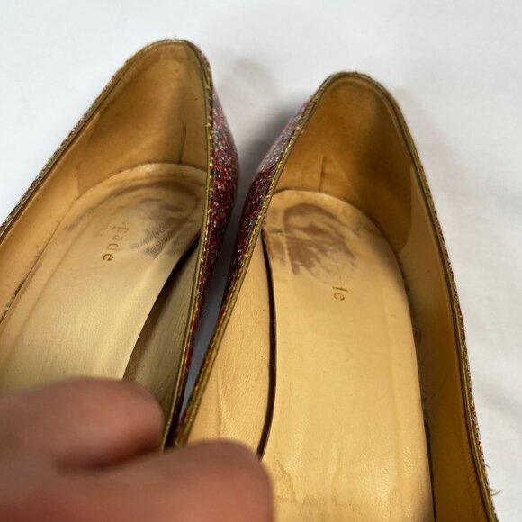 Kate Spade Krysta Bow Glitter Pumps Sparkle Heels Multicolor 8.5 - Picture 11 of 13